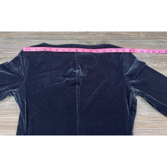 Vtg. Danielle Casey Dress S Black Velvet Midi Floral Embroidery Romantic Elegant - Picture 10 of 13